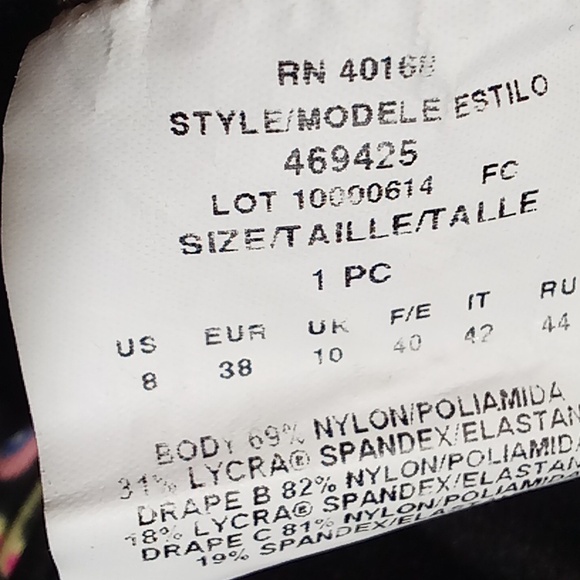 NEW Miraclesuit Party Beachy Size 8 Floral Black-Pink Colors - Picture 10 of 12